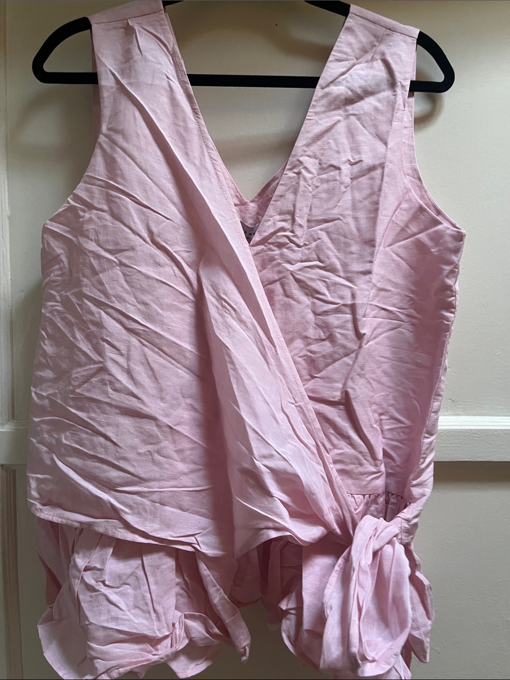 Harshman Leola Sleeveless Pink Top with Side Bow Size Large NEW
